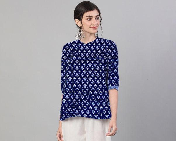 Blue Peplum Top