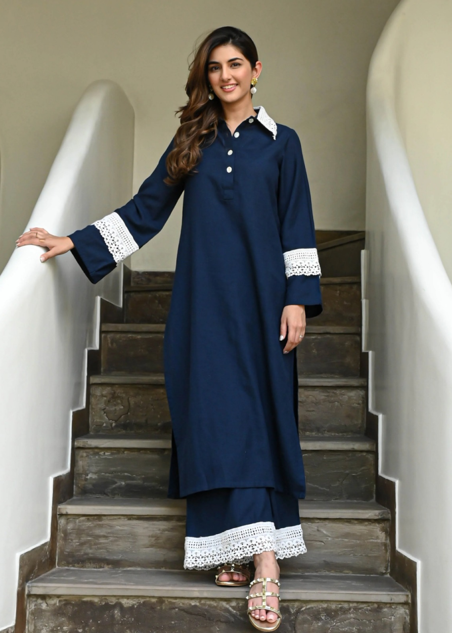 Navy Blue Palazzo Set