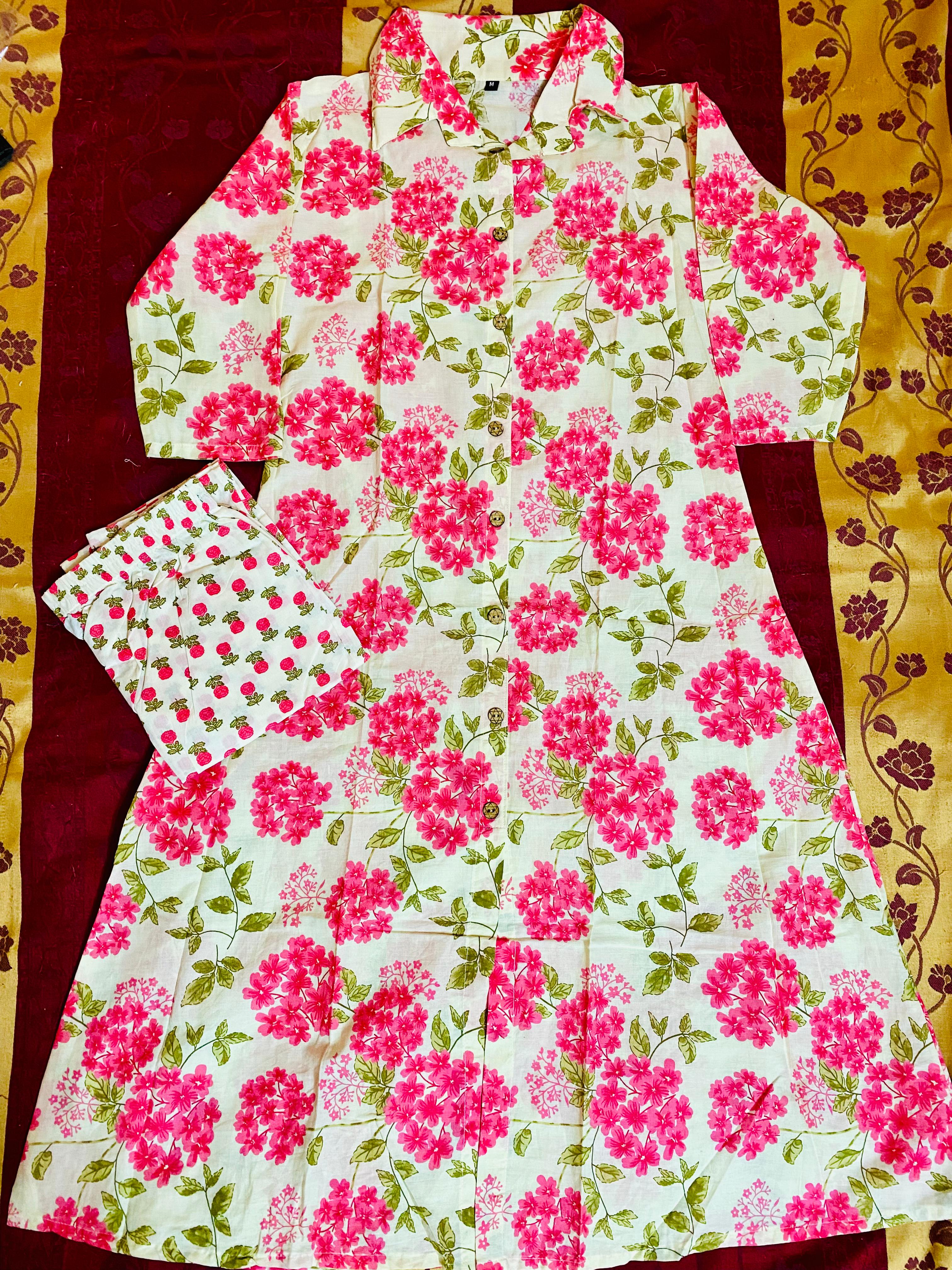 Pink Flora Long Co-ord Set